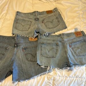 Levi's Denim Cutoff Shorts Trio